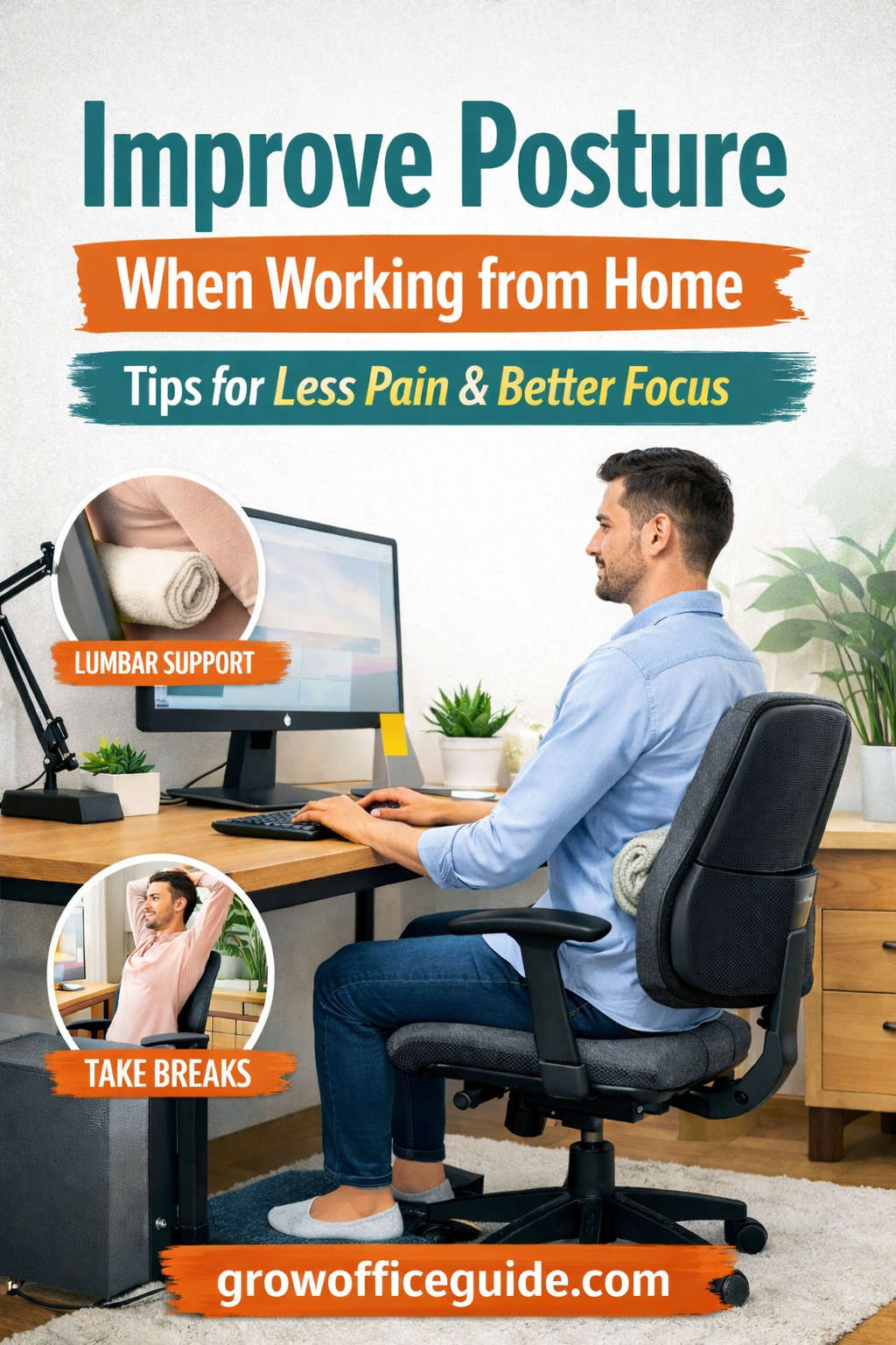 How to Improve Posture When Working from Home for Less Pain and Better Focus